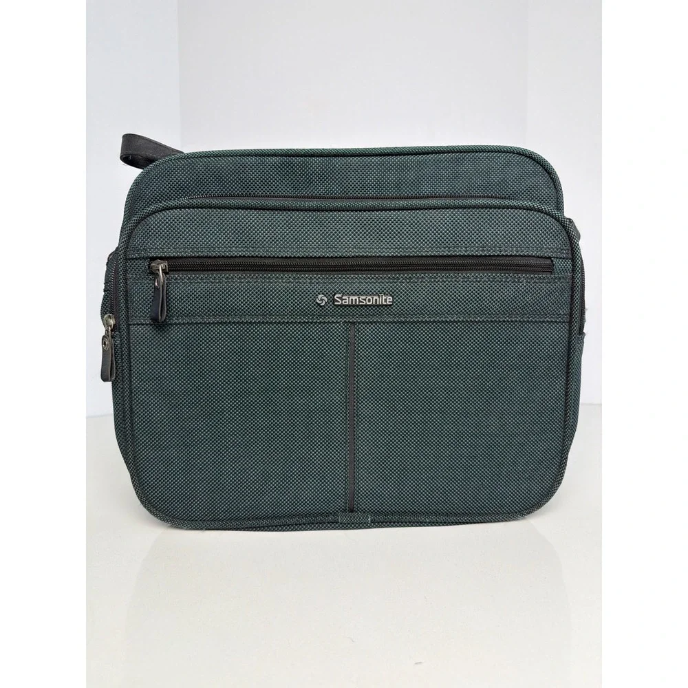 Vintage Samsonite Messenger Bag Teal Green Ballistic Nylon Travel Crossbody Bag